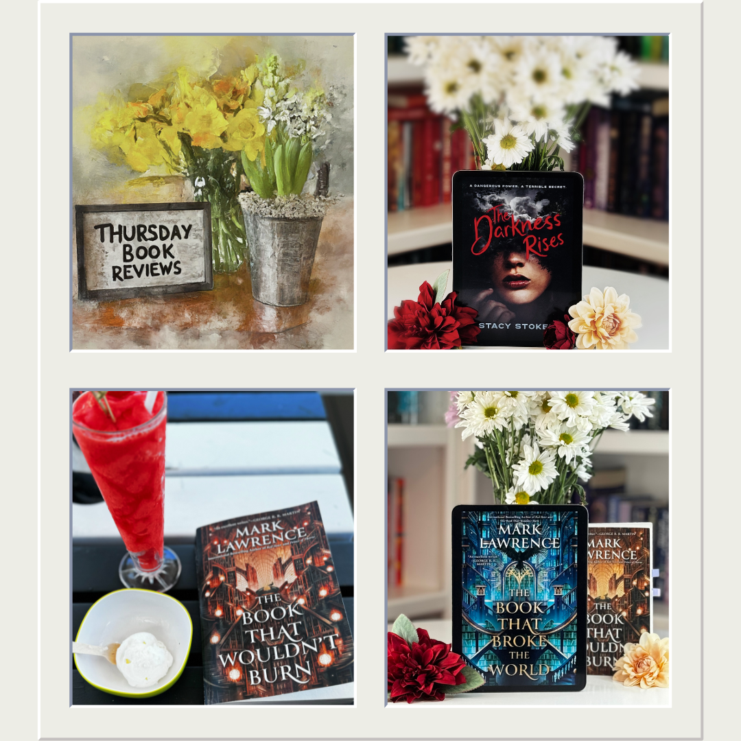 Thursday Book Reviews | The Darkness Rises by Stacy Stokes (#thriller #paranormal) and Books 1 & 2 of The Library Trilogy by Mark Lawrence (#fantasy)